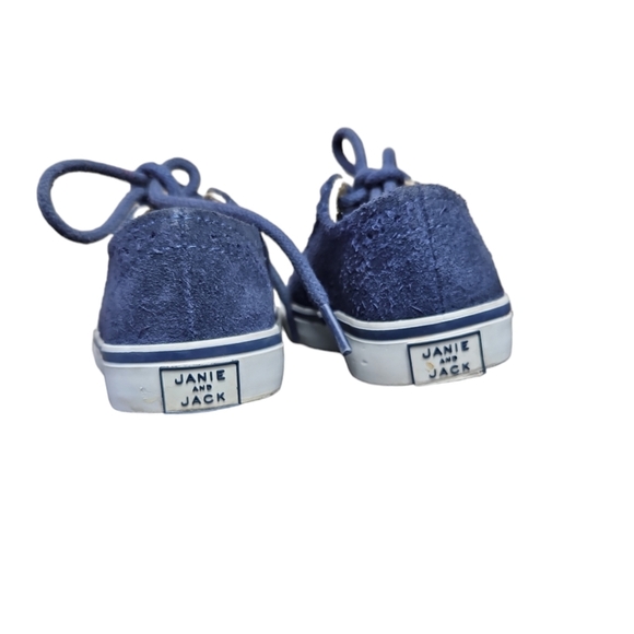 Janie & Jack Boys Navy Blue Wing Tip Shoes Sz 5 - Picture 2 of 4